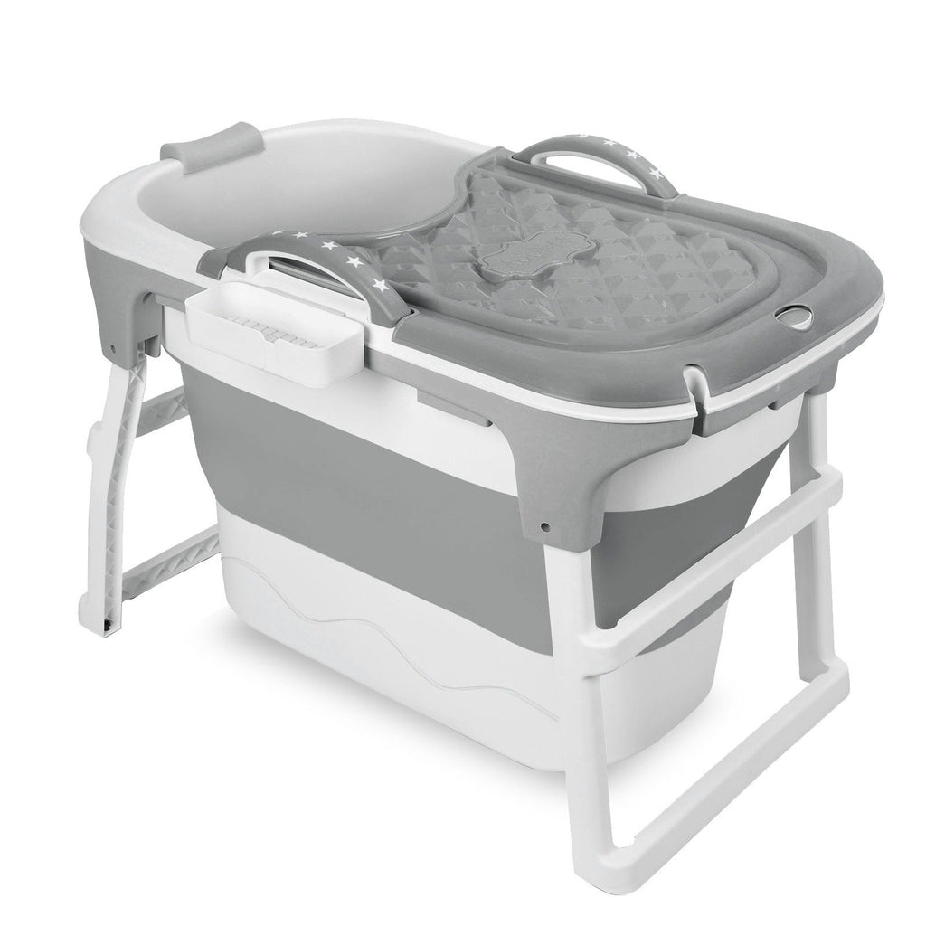 Portable Bathtub for Adults with Insulation Cover & Drainage Pipe, Foldable Hot Tub for Indoor Outdoor Sauna — image 10