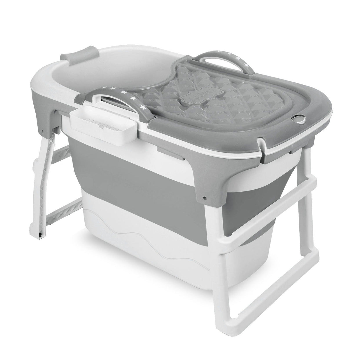 Portable Bathtub for Adults with Insulation Cover & Drainage Pipe, Foldable Hot Tub for Indoor Outdoor Sauna — image 10