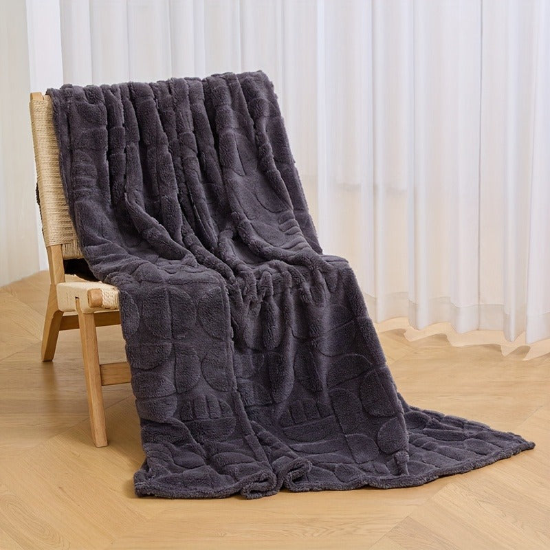 Raised Geometric Throw Blanket in White, Blue or Grey with 40 x 60, 60 x 80 and 80 x 90-Inch Size Options — image 11