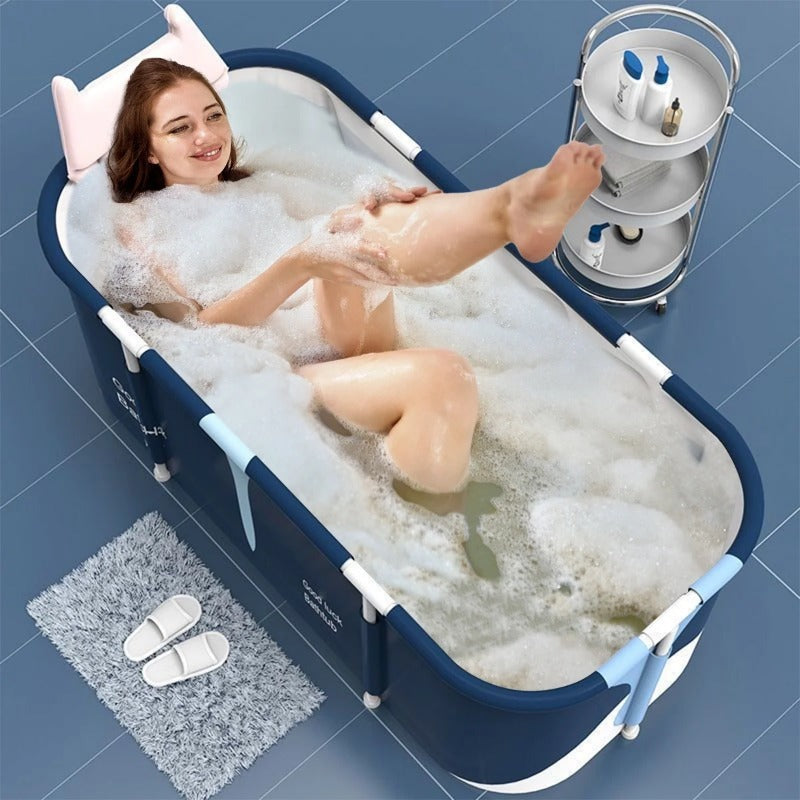 Foldable Bathtub for Adults Portable Inflatable Spa Tub with Massage Jets Indoor Outdoor Ice Bath Cold Plunge for Home or Sal