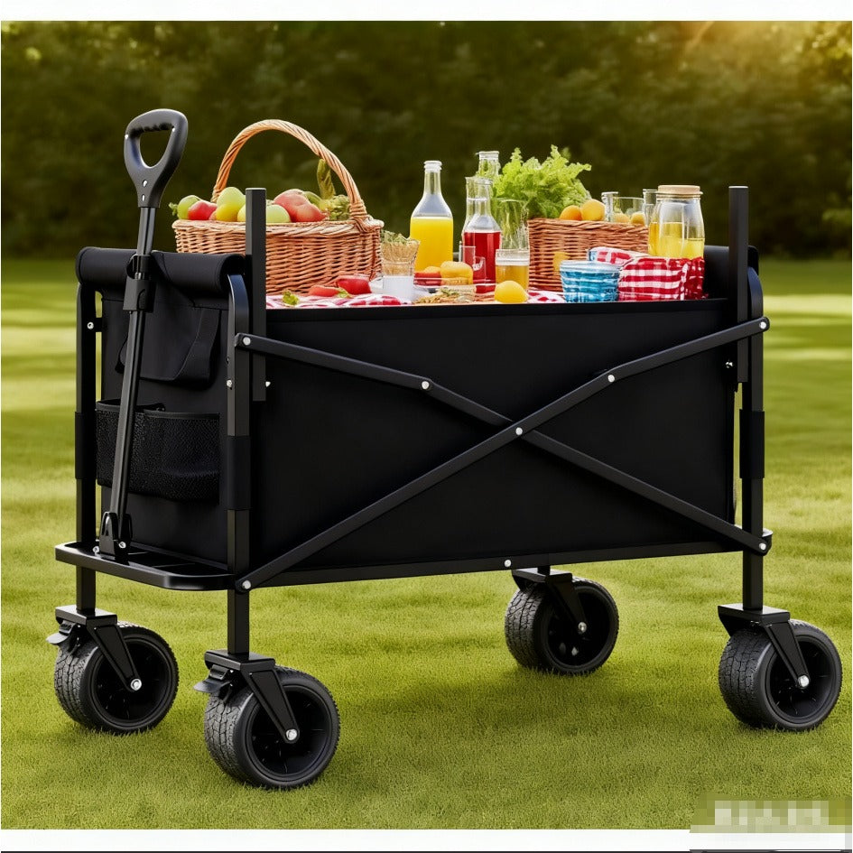 Foldable Utility Wagon Cart 550 lbs, Collapsible Outdoor Cart with Bench Seat & All-Terrain Wheels — image 10