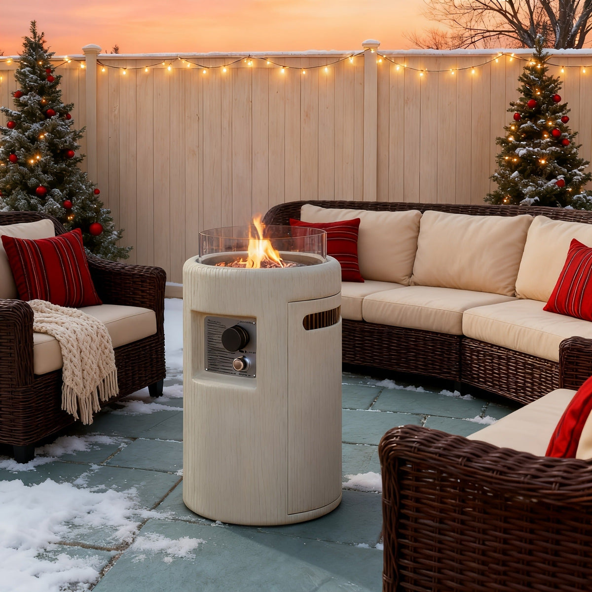 Propane Fire Pit Table 16-Inch Portable Outdoor Fire Table with Glass Windproof Cover, High-Power Patio Heater — image 9