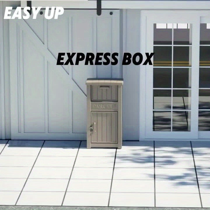 Tall Light-Brown Parcel Outdoor Storage Box with a Drop Compartment — image 8