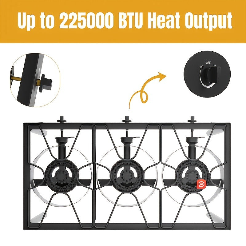 Outdoor Propane Burner Stand with One- or Three-Burner Layout, Removable Legs and 0–20 PSI Regulator Hose — image 10