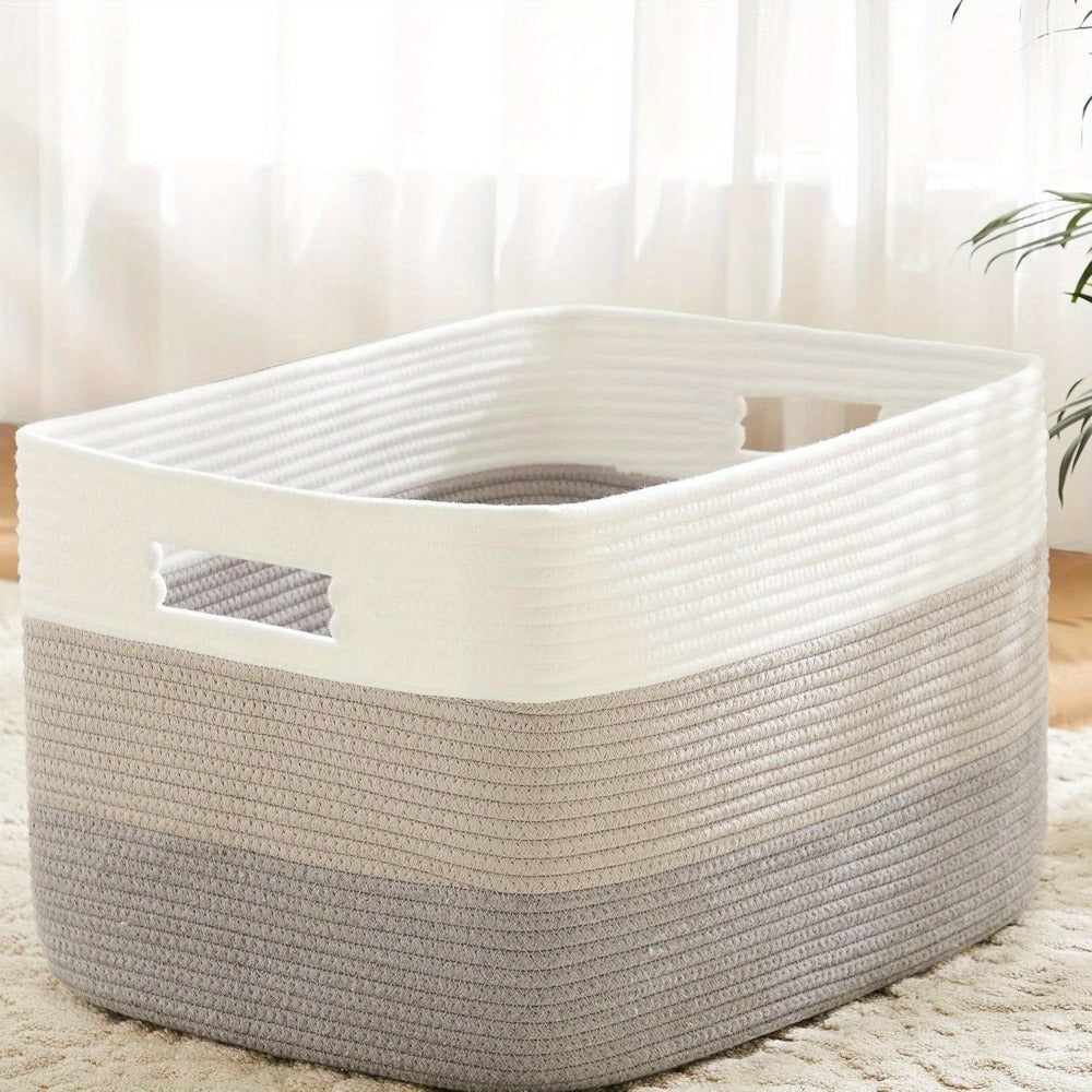 Storage Bag, Open-Top Woven Organizer in 30L, 65L or 100L with Handles and Black, Pink, Gray or Blue Options — image 12