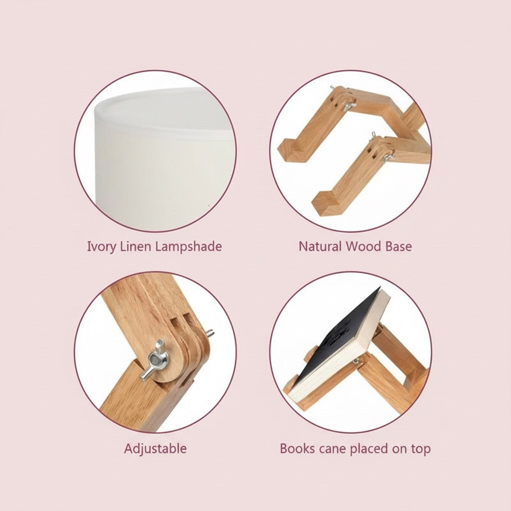 Creative Shape-Changing Wooden Lamp – Foldable Modern Desk Light for Bedroom, Study & Living Room