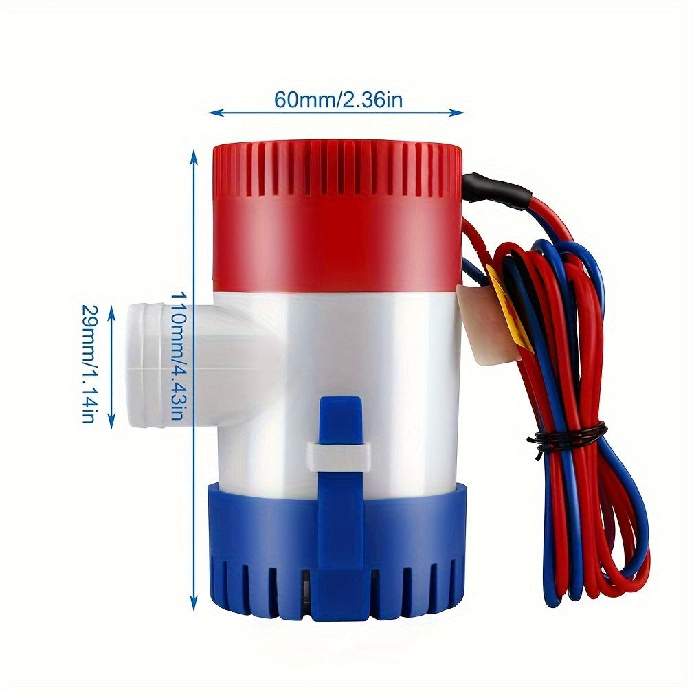12V 1100GPH-Label Submersible Bilge Pump with Cylindrical Strainer and Side Outlet for Boat or RV Drainage — image 8