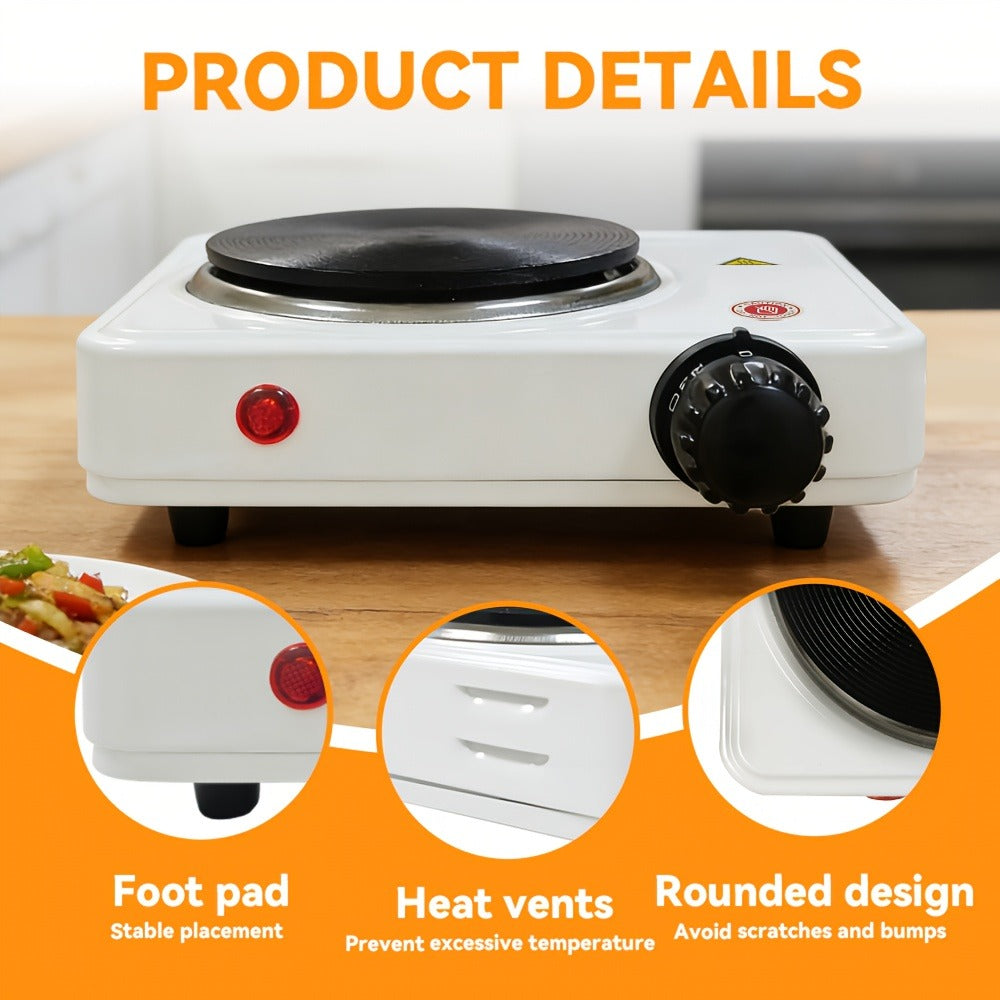 Electric Stove Desktop 5-Speed Temperature Control, Portable Electric Burner for Home & Camping, Compact Quick-Heating Counte