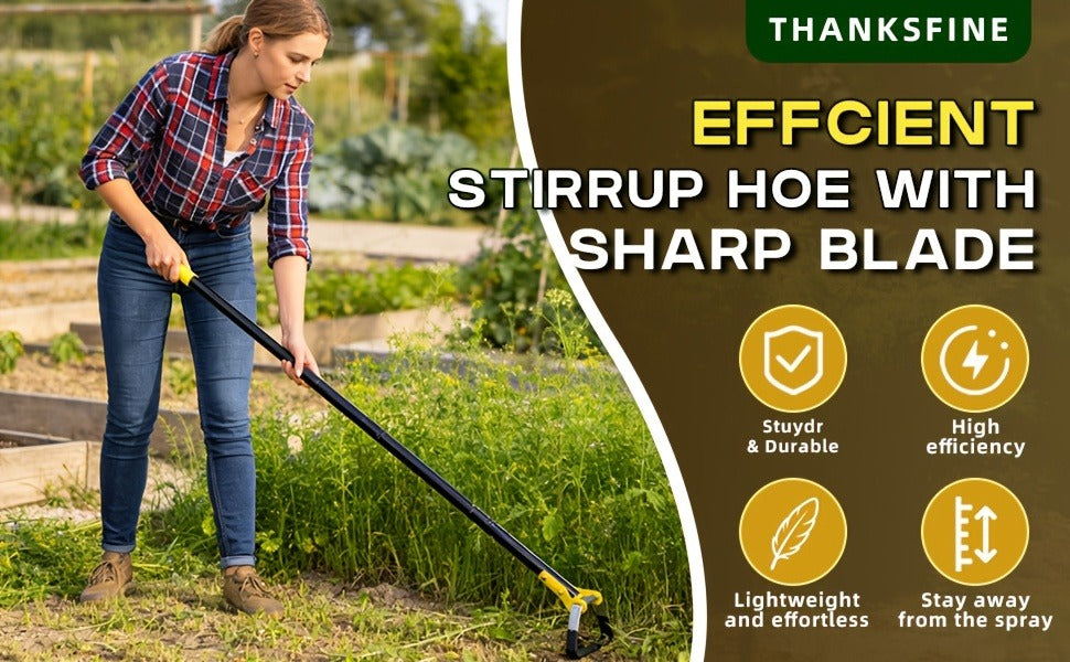 Adjustable Stirrup Hoe Garden Tool with Loop Head, Sectional Handle and 4.5-, 6- or 7.5-Foot Lengths — image 12