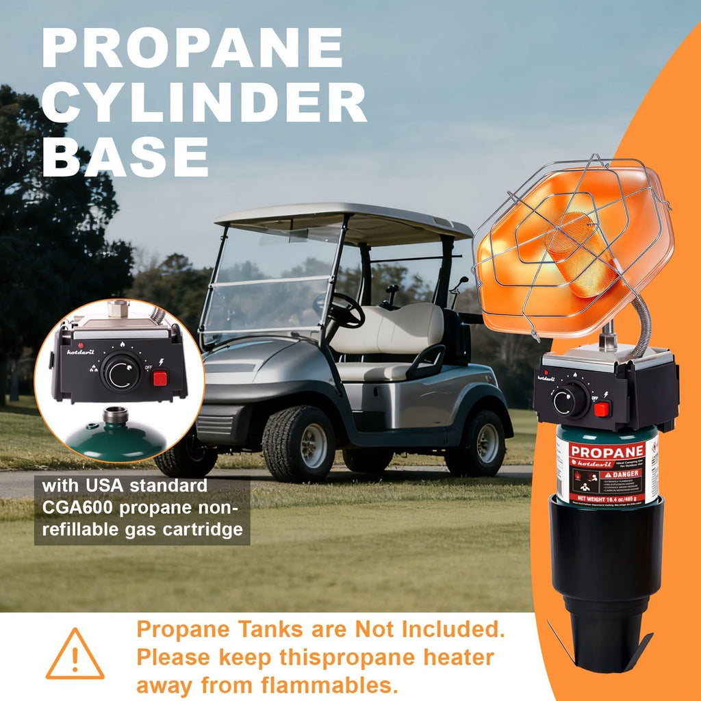 Golf Cart Heater 8520 BTU Portable Propane Catalytic Burner with Cup Holder Mount, Pulse Ignition — image 9