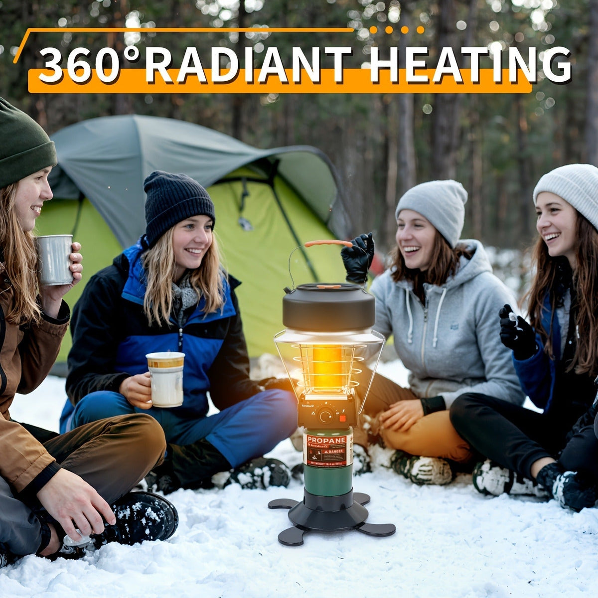 360-Degree Propane Heater with Four-Leg Base, Carry Handle, Pulse Ignition and Removable Top Plate — image 9