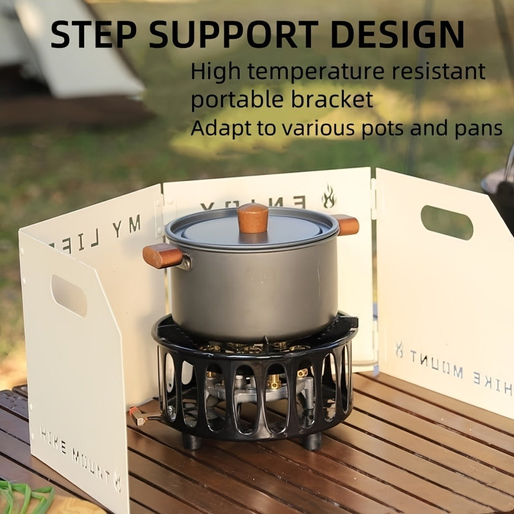 Windproof Camp Stove 21000W Collapsible, Seven Star Camping Gas Stove with Piezo Igniter & Fuel Canister Adapter — image 9