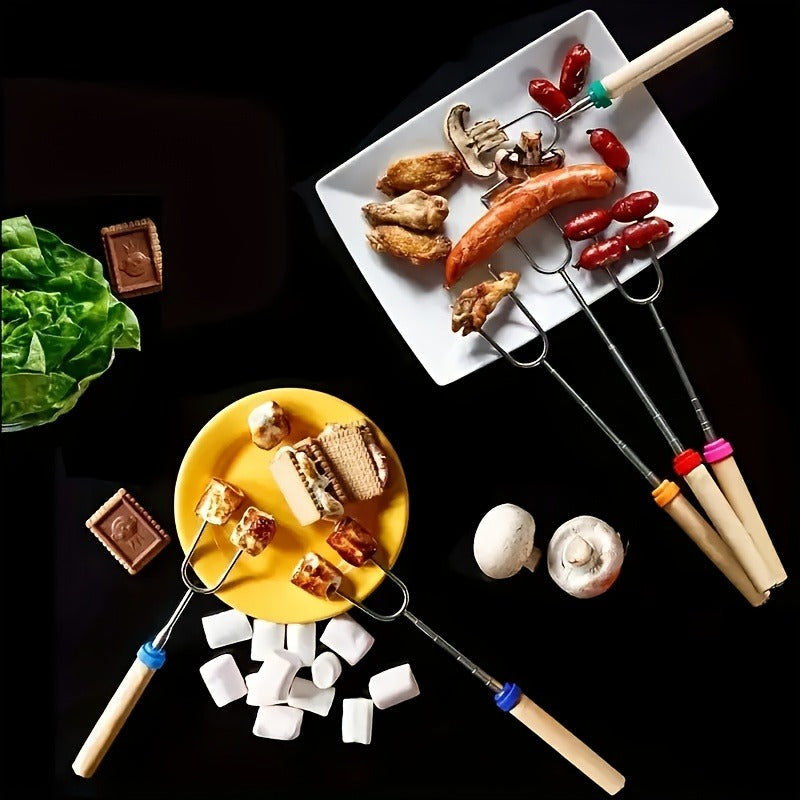 Marshmallow Roasting Sticks 12-Pack Extendable Stainless Steel + Bag, for Grilling, Camping and Outdoor Meals — image 8