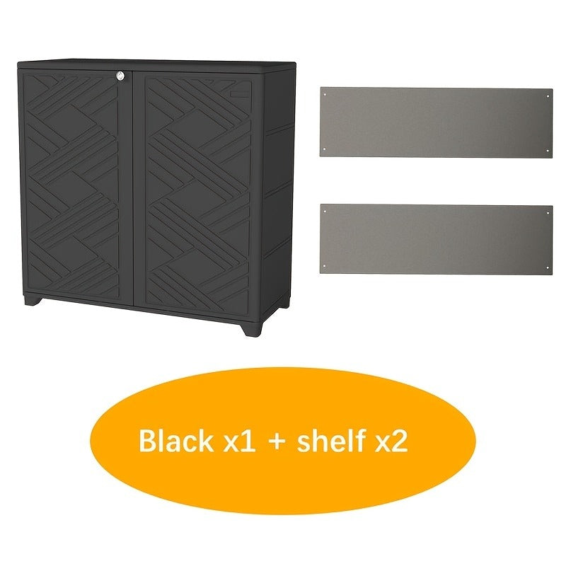 Outdoor Storage Cabinet with Doors & Metal Shelves, for Garden, Patio and Yard Use, with the Listed Configuration — image 9