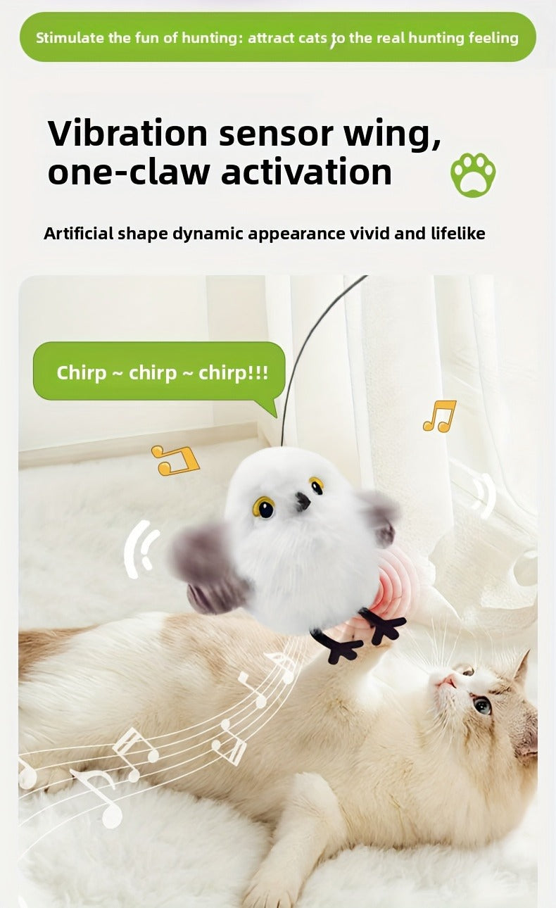 Cat Toy Flapping Bird with Chirping Sound, USB Rechargeable Motion and Three Plush Bird Styles — image 14