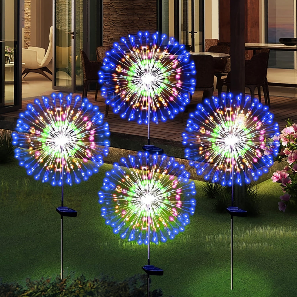 Solar Garden Lights 4-Pack Firework Stakes with 8 Modes in Warm White or Multicolor and Hanging Option — image 4