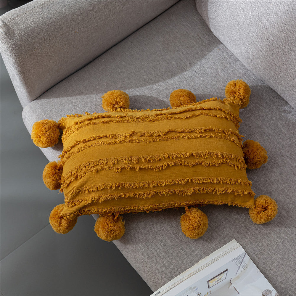 Rectangular Pillow Hotel Homestay Color Sofa Cushion Lumbar Cushion Cover