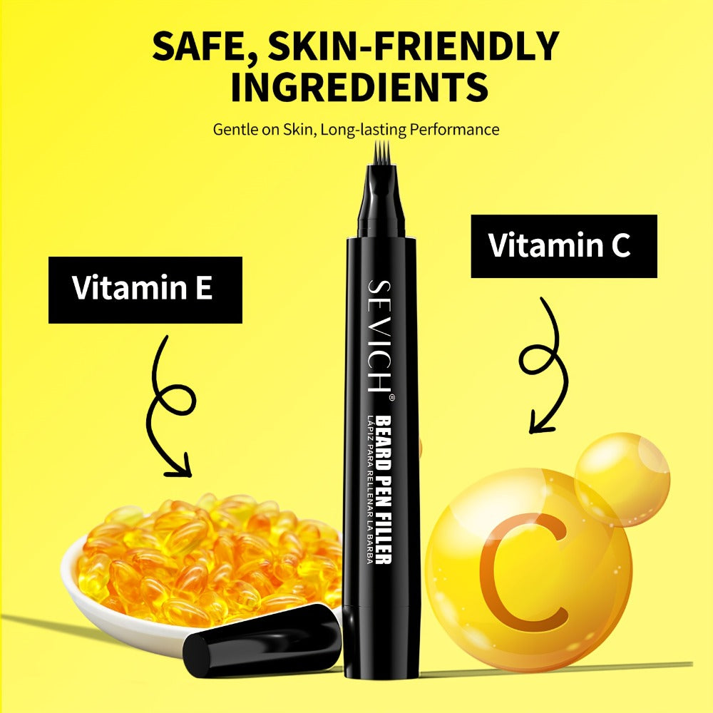 Beard Filler Pencil with Brush, Waterproof Beard Pencil for Fuller Thicker Beard, Fills Sparse Patchy Beard & Mustache — imag