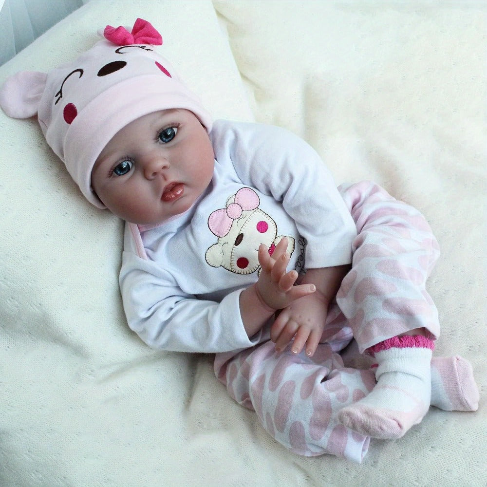 Reborn Doll 22-Inch Cloth-Body Sleeping Figure with Vinyl Head and Limbs, Character-Print Outfit and Accessories — image 6