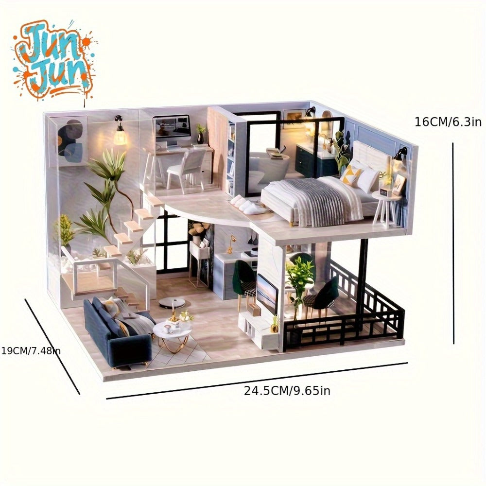 Double Story Wooden Cottage 3D Puzzle Model Kit with Furniture & Tools with the Listed Color, Size or Set Options for Everyda