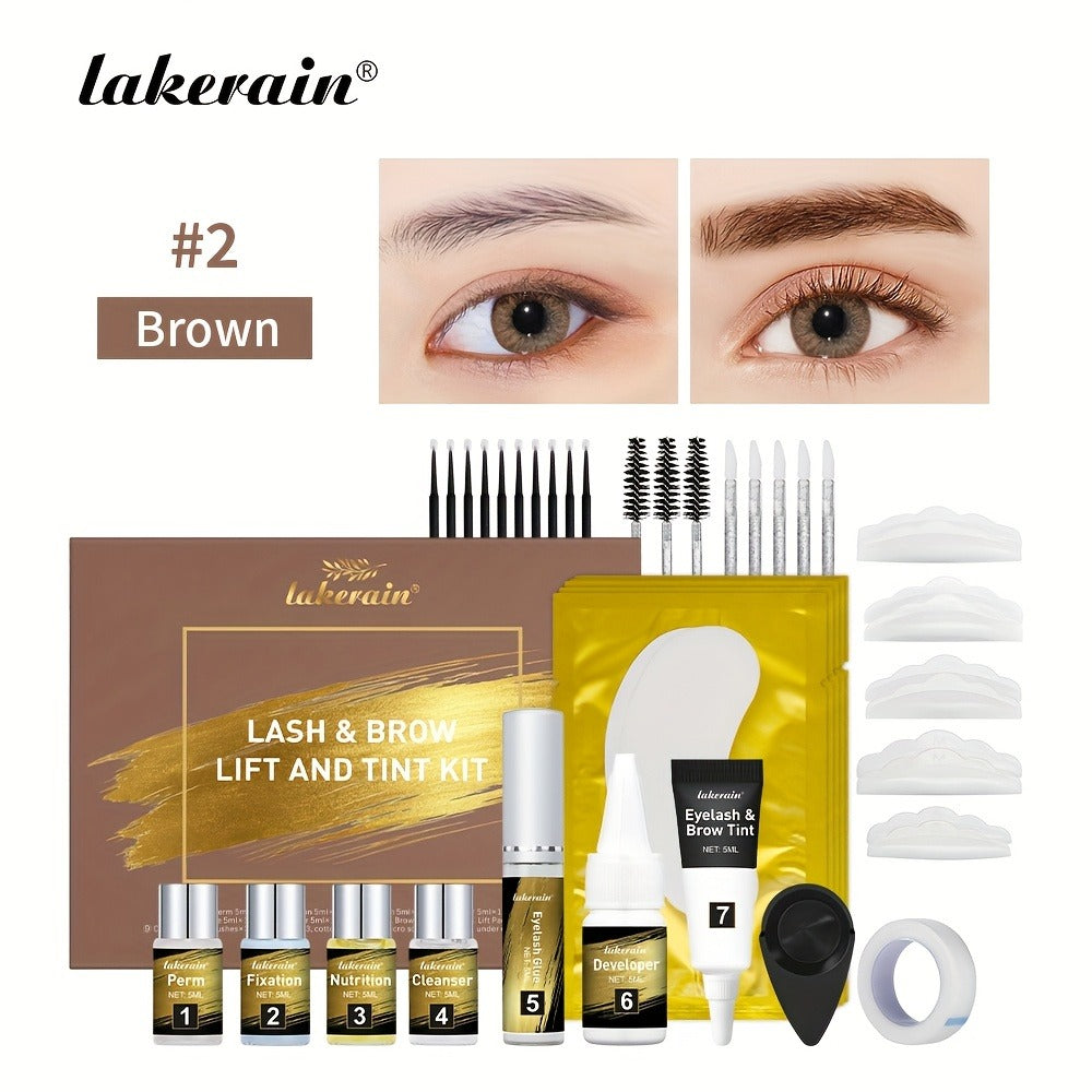 Lash Lift Kit & Brow Lamination Tint Set, 2-in-1 Eyelash Perm & Eyebrow Lamination with Black Brown Tint Dye — image 5