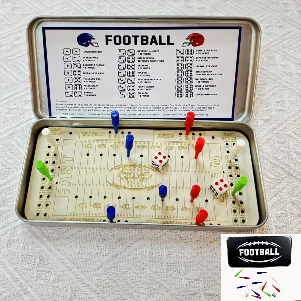 Sports Travel Board Game Set – Portable Wooden Baseball Softball Football Finger Dice Tabletop Game for Family Game Night — i