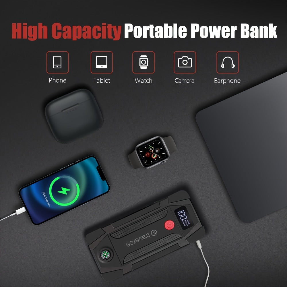 Compact Jump Starter Power Bank with Display, LED Controls, USB Outputs and Single or Two-Pack 1000A-Labeled Options — image 