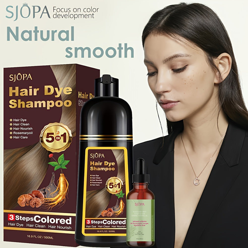 Natural Hair Dye Shampoo Kit 3-in-1 with Rosemary Oil & Squalane, Plant-Based Gray Hair Coverage — image 11