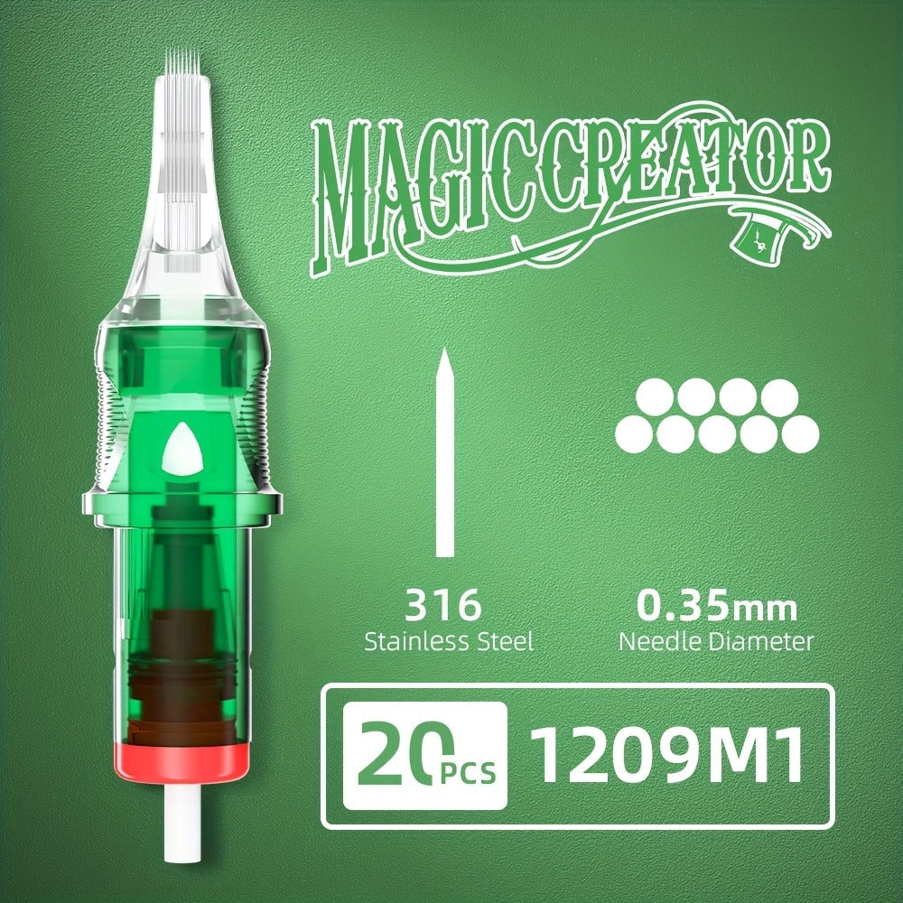 Tattoo Cartridge Needles with MAGICCREATOR Label, 20-Piece Box with 25 RL RS CM M1 Options — image 30