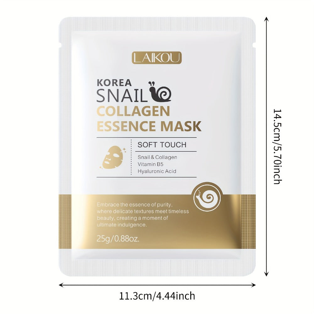 Face Mask, LAIKOU 20-Piece Snail Collagen Sheet Set with Individually Packed Facial Mask Sachets — image 5