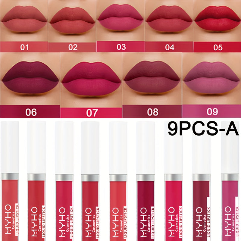 Lip Gloss Set by MYHO Cosmetics with 9 Matte Lip Colors per Set and Two Retained Shade Collections — image 18