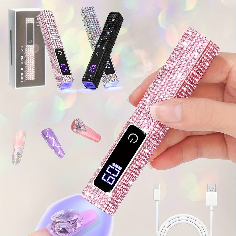 Cordless Nail Lamp Handheld 8X Fast Curing 395nm UV LED Gel Nail Dryer with LCD Touch Screen 20s 60s Timer — image 2