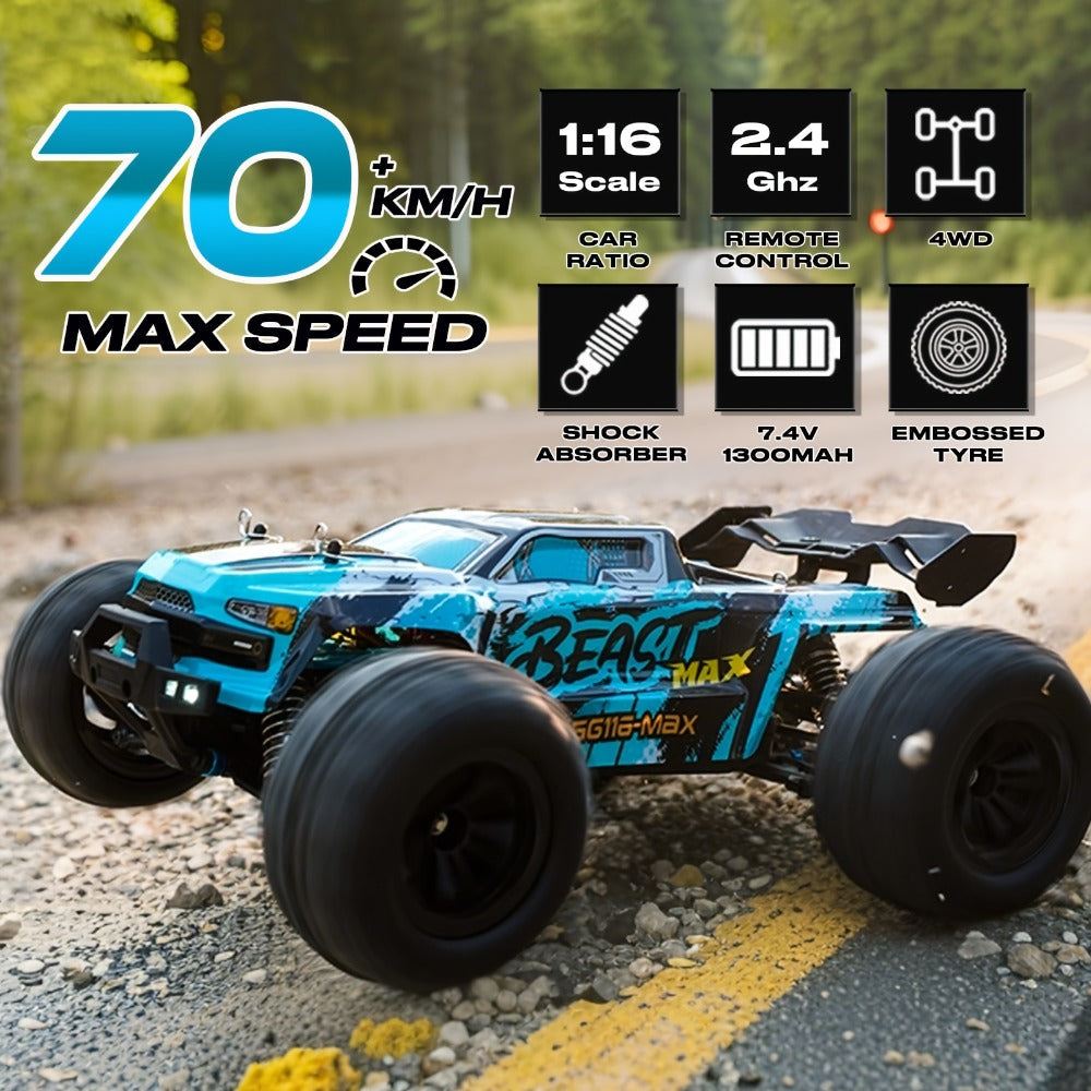 Remote Control Car in a 1:16 4WD RC390 Off-Road Design with LED Lights and Two Batteries — image 1