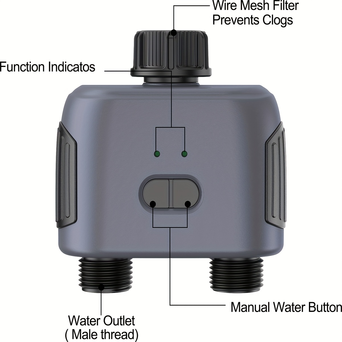 WiFi Sprinkler Timer Smart 2-Zone Irrigation System with App & Alexa Voice Control, for Garden, Lawn and Yard Watering — imag
