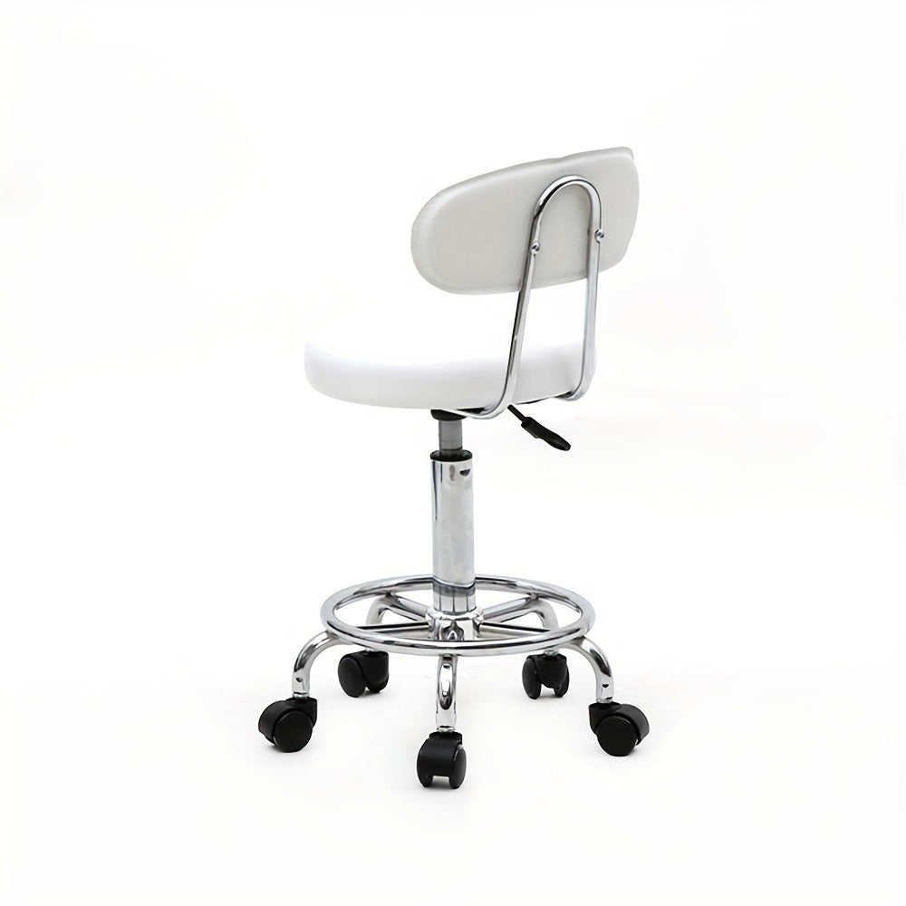 Adjustable Salon Stool with Back 360 Swivel PU Leather Cushioned Round Seat Chair for Salon Barber Spa Esthetician Home Offic