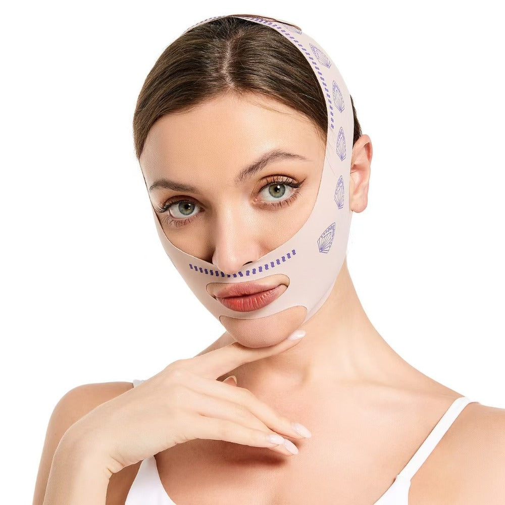 V-Line Face Lift Belt 5-Pack Facial Contouring Lifting Mask with Forehead Lift Band for Makeup, Travel and Everyday Vanity Us