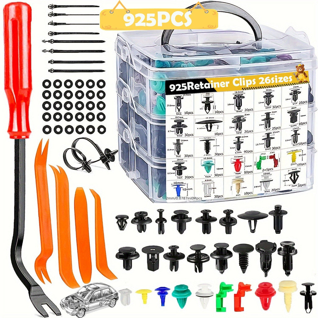 Car Retainer Clips Push Fasteners Kit Bumper Plastic Rivets Assortment for Auto Interior Exterior Trim Panel Body Clips – 113