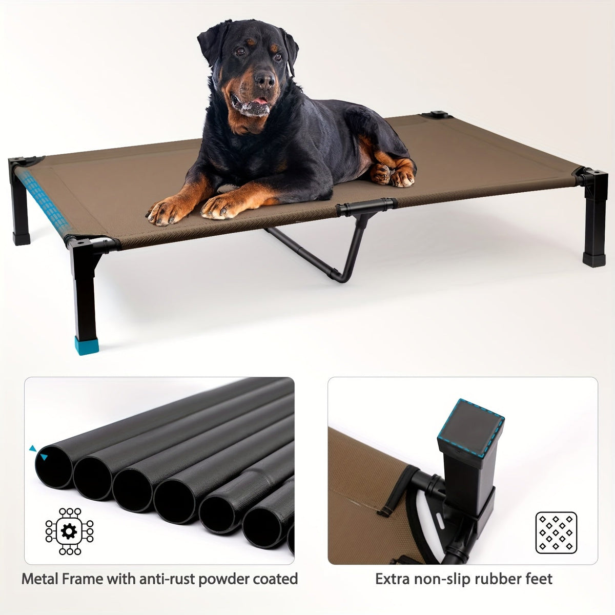 Elevated Pet Cot with Metal Frame, Textilene-Labeled Mesh Deck, Four Sizes and Seven Colors — image 2