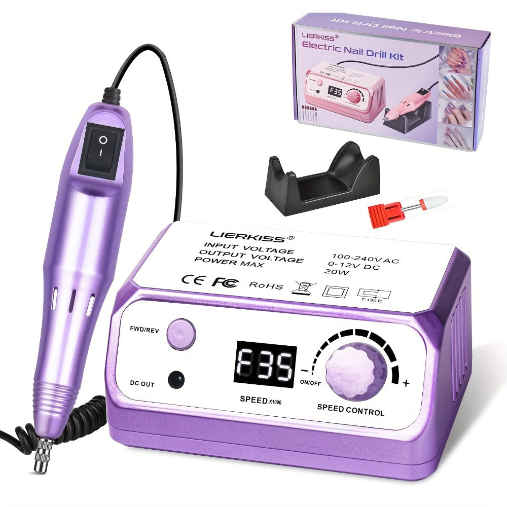 Nail Drill Kit 35000 RPM with 100 Sanding Bands Multiple Drill Bits Electric Nail File for Acrylic Gel Nails Manicure Pedicur