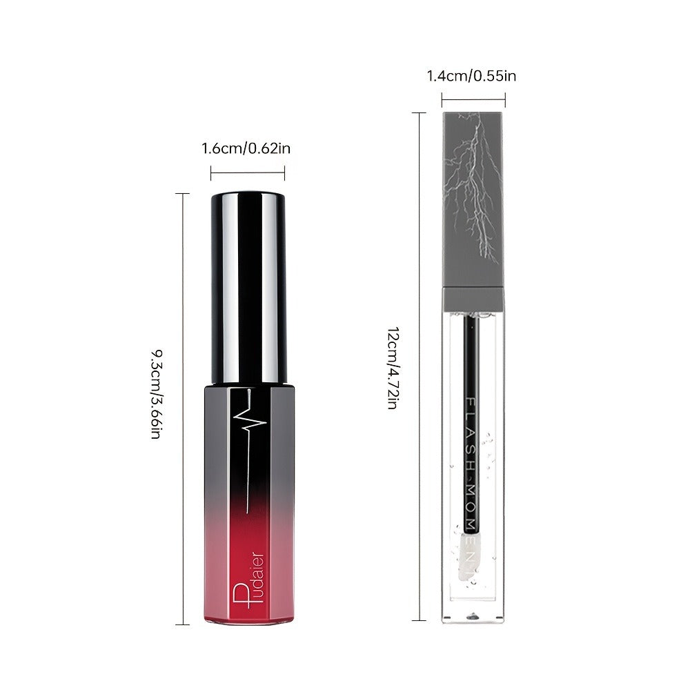 High Pigment Berry Lip Gloss Set 3-Piece – Waterproof Velvet Matte Finish, Non-Stick Cup Long-Lasting Lip Color — image 7