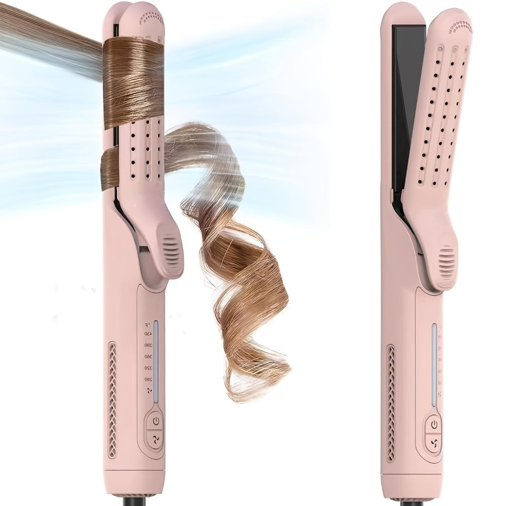 Two-in-One Airflow Hair Styler with Curved Plates, Five Temperature Settings and Pink or Black Finish — image 1