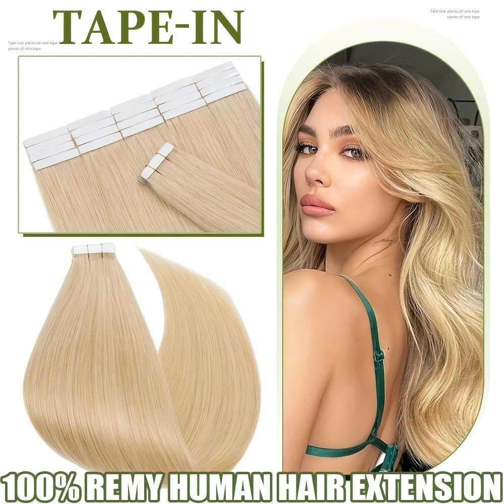 Hair Extensions Straight Brazilian Remy Human Hair Tape-In Set with 10 Pieces, 12–24-Inch Lengths and 11 Colors — image 7