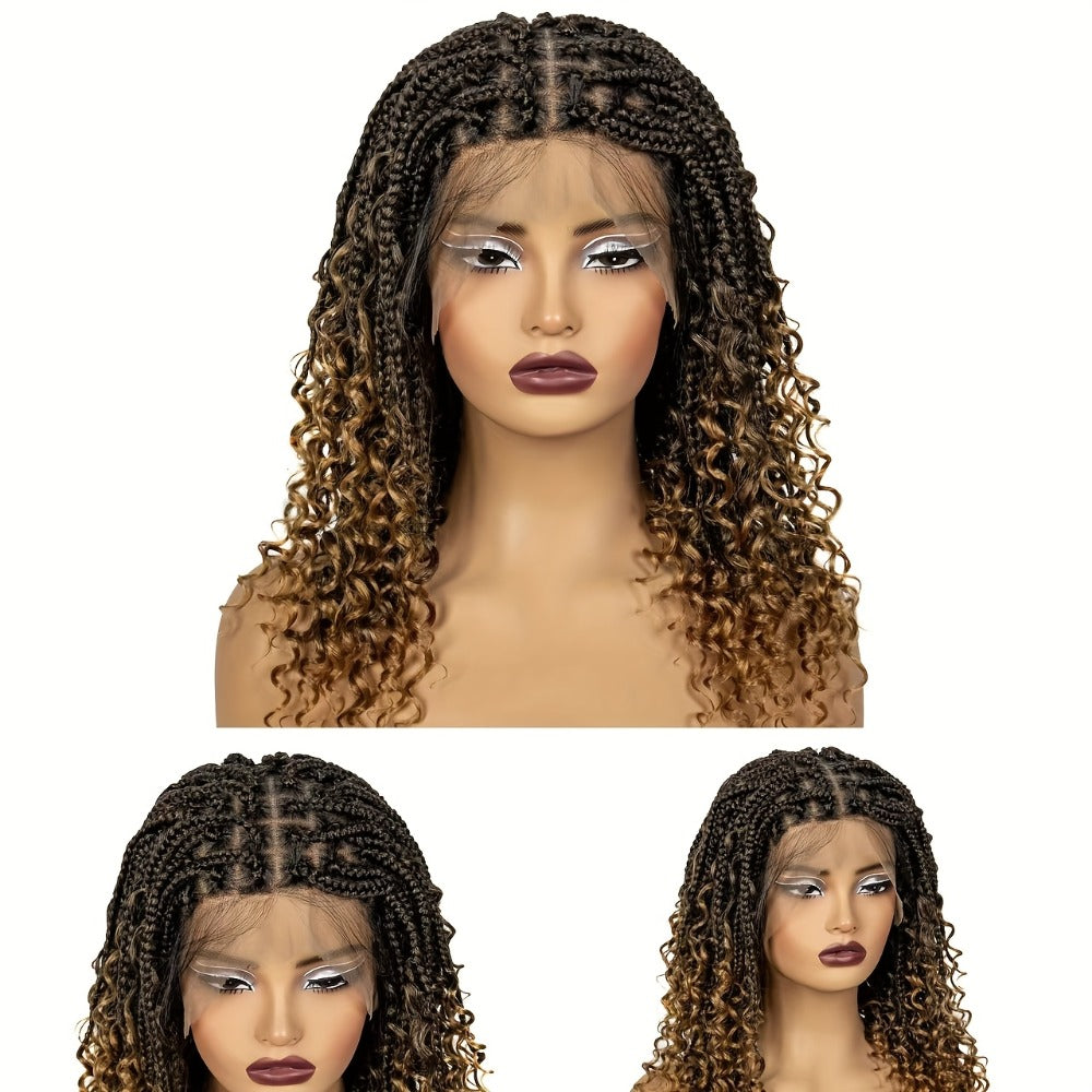 Sixteen-Inch Braided Wig with Full Lace Cap, Curly Ends and Four Black or Multicolor Checkout Options — image 5