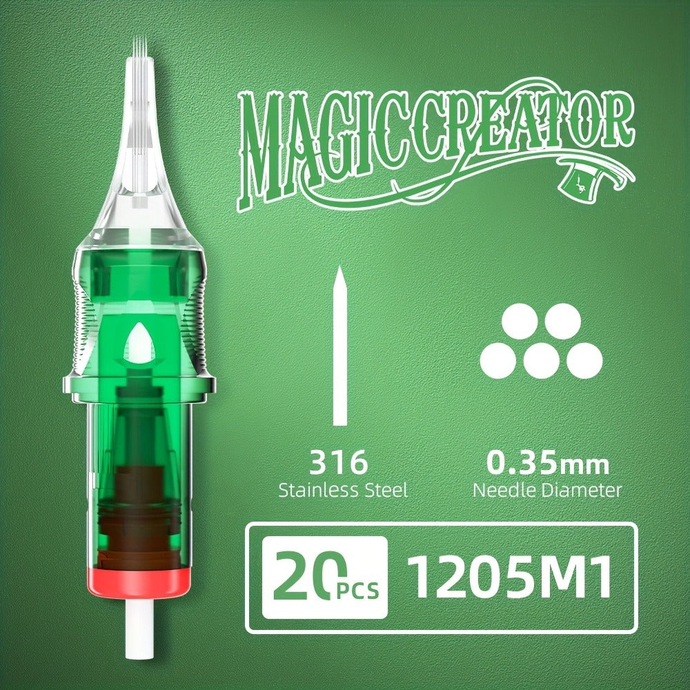Tattoo Cartridge Needles with MAGICCREATOR Label, 20-Piece Box with 25 RL RS CM M1 Options — image 28