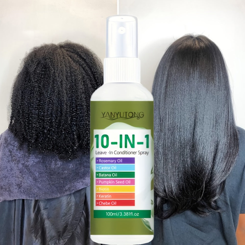 10-in-1 Hair Treatment Spray 100ml with Argan Oil Batana and Rosemary - Anti-Breakage Split for Bath Time, Home Spa and Perso