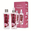 Cherry Blossom Gift Set for Women Body Lotion and Body Mist Japanese Sakura Fragrance Moisturizing Softening Skin Care Set — 