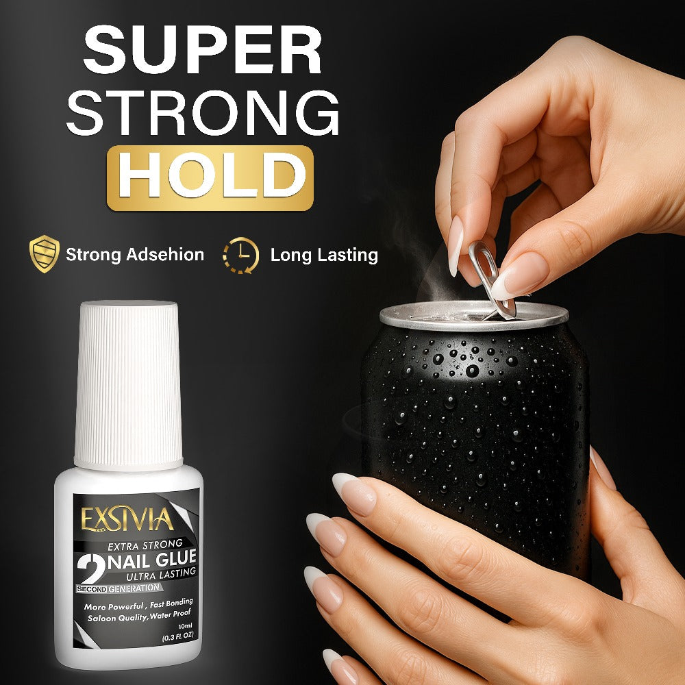 Nail Glue, EXSIVIA 10ml Brush-On Bottle with Fine Applicator for Press-On Nails, Acrylic Tips and Nail Art — image 4