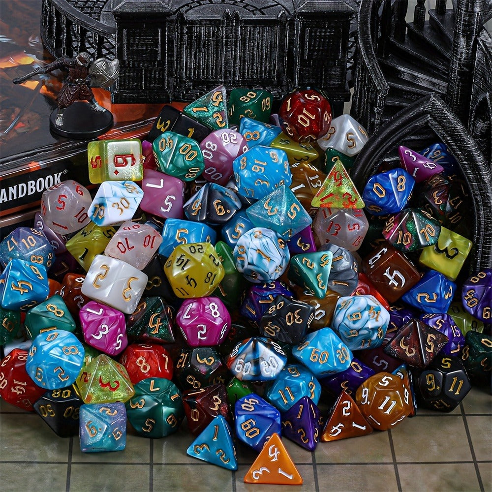 DND Dice Set 182pcs 26 Colors with the Listed Color, Size or Set Options for Everyday Use, with Listed Configuration — image 