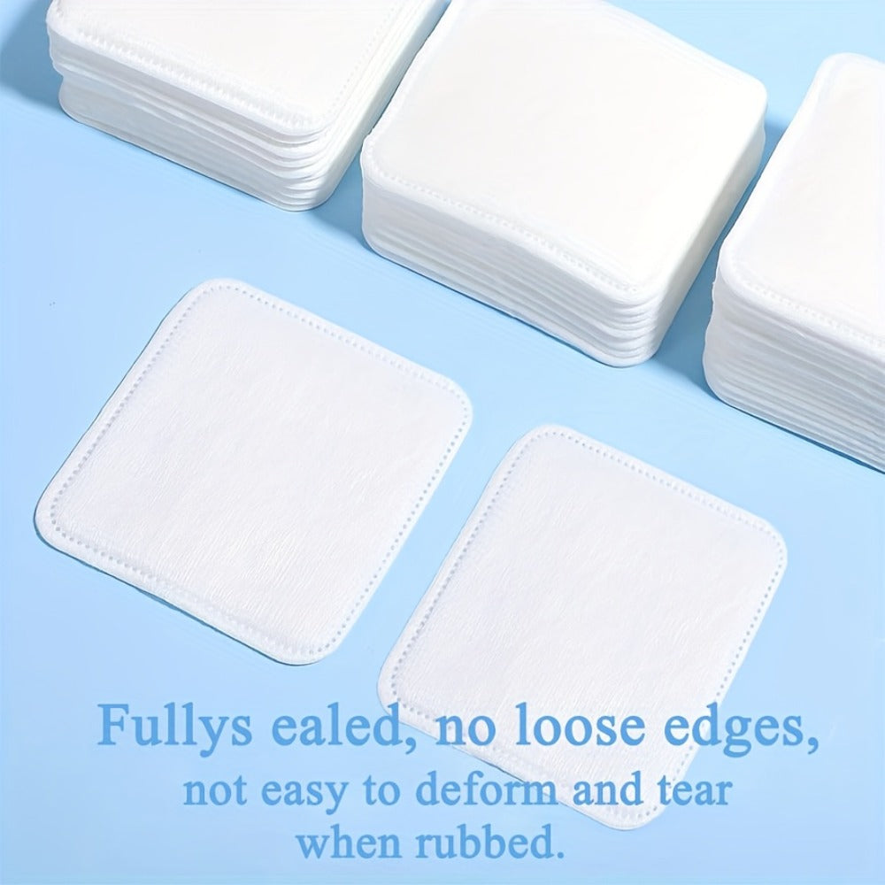 Disposable Square Cleansing Pads 200pcs (2 Boxes x 100) Extra Thick Soft Wet & Dry Facial Pads for Daily Skincare Makeup Remo