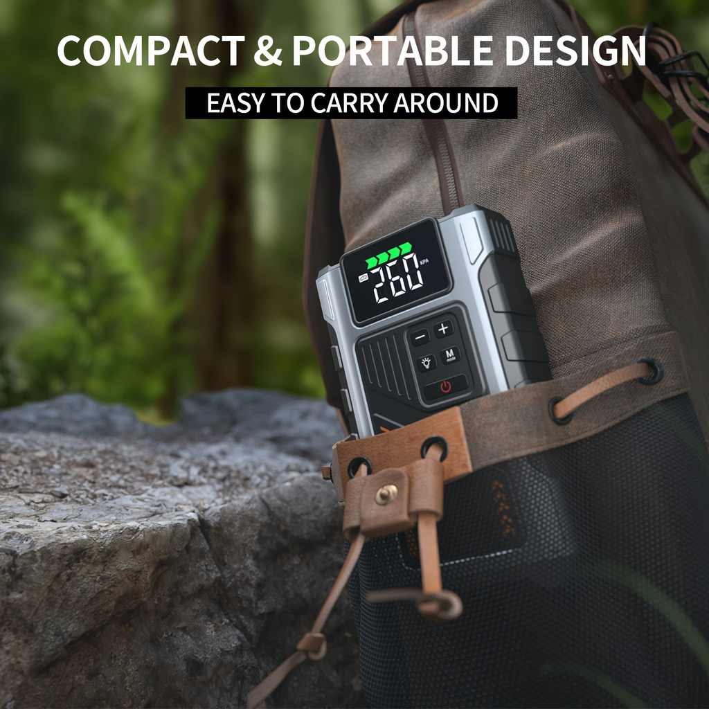 Jump Starter with Air Compressor 5000A Peak 150PSI Tire Inflator 5-in-1 Portable Car Battery Jump Pack for Garden, Patio and 